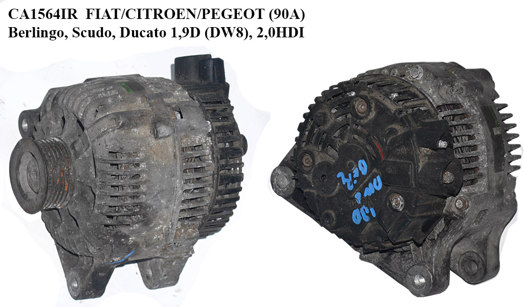 CA1564IR FIAT/CITROEN/PEGEOT (90A) Berlingo, Scudo, Ducato 1,9D (DW8), 2,0HDI Генератори (9623727380, 2542489, SG10B021, 9642880480, 2542489A)