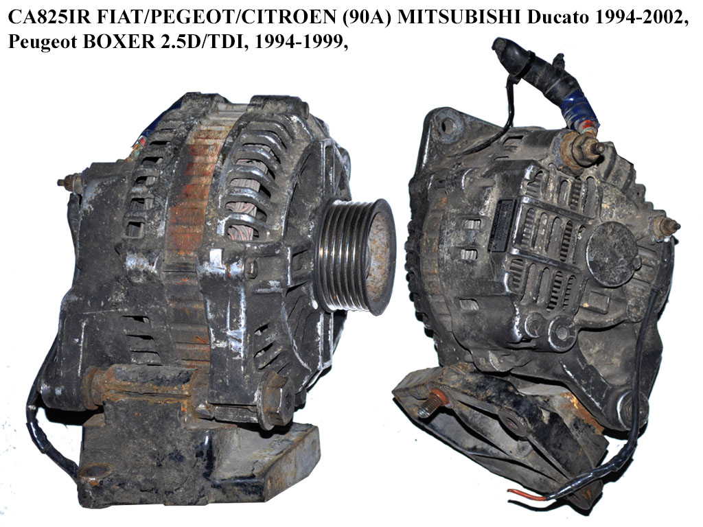 CA825IR FIAT/PEGEOT/CITROEN.(90A) MITSUBISHI Ducato 1994-2002, Peugeot BOXER 2.5D/TDI, 1994-1999, Citroen ZX 1991-1997, Peugeot 405 1992-1996, Fiat Ulysse 1994-2002, Peugeot 806 1995-2002, Citroen Xsara 1997-2000, Citroen XM 1989-2000 2,5 D/TD Генераторы (9610601580, A004T02891A)