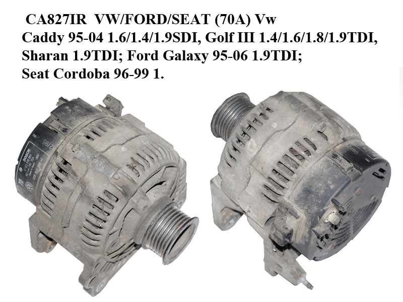 CA827IR VW/FORD/SEAT (70A) Vw Caddy 95-04 1.6/1.4/1.9SDI, Golf III 1.4/1.6/1.8/1.9TDI, Sharan 1.9TDI; Ford Galaxy 95-06