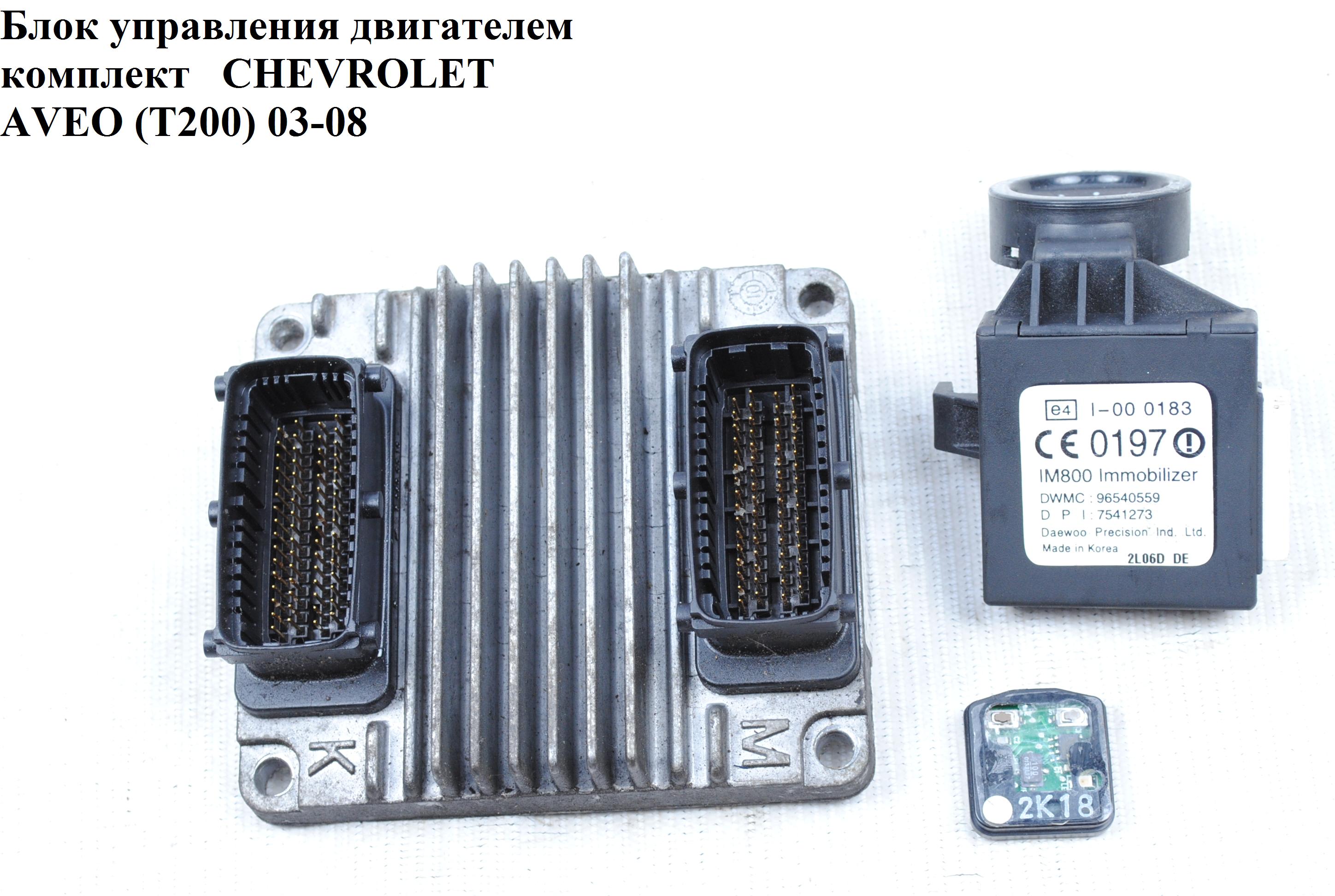 Блок керування двигуном комплект CHEVROLET AVEO (T200) 2003-08 (ШЕВРОЛЕТ АВЕО) (96394312)