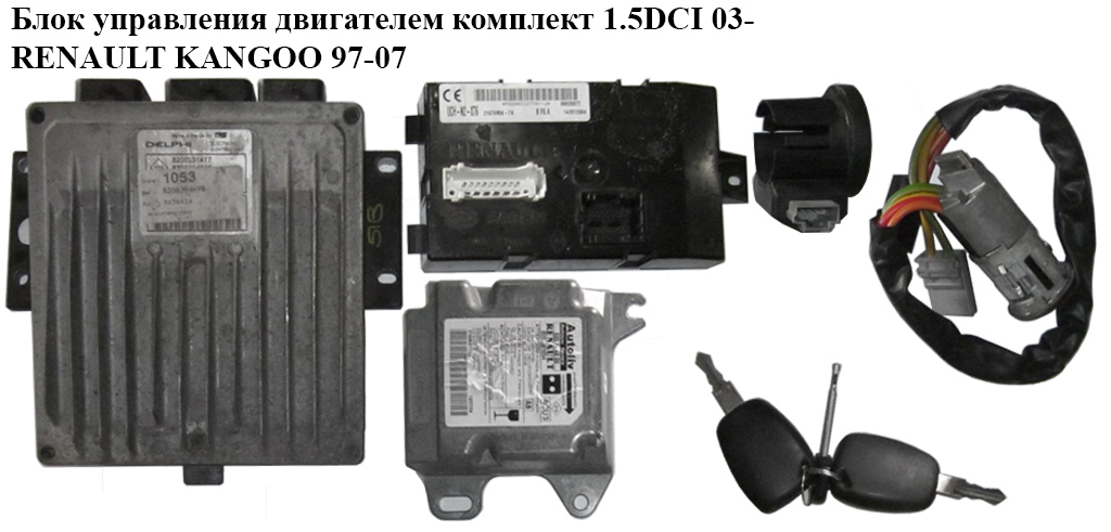 Блок керування двигуном комплект 1.5DCI 03- RENAULT KANGOO 97-07 (РЕНО КАНГО) (8200394698)