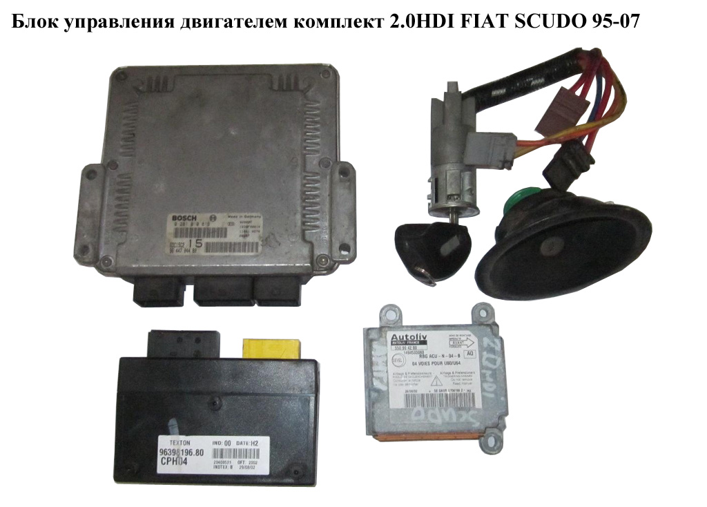 Блок керування двигуном комплект 2.0JTD FIAT SCUDO 95-07 (ФІАТ СКУДО) (0281010815, 0281010816)