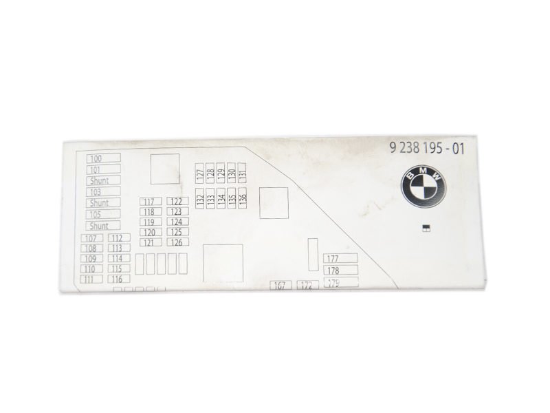 Схема блока запобіжників BMW F10 F11 2010-2017 (71239238195, 9238195)