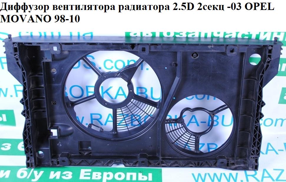 Дифузор вентилятора радіатора 2.5D 2секц -03 OPEL MOVANO 98-10 (ОПЕЛЬ МОВАНО) (7701206077)