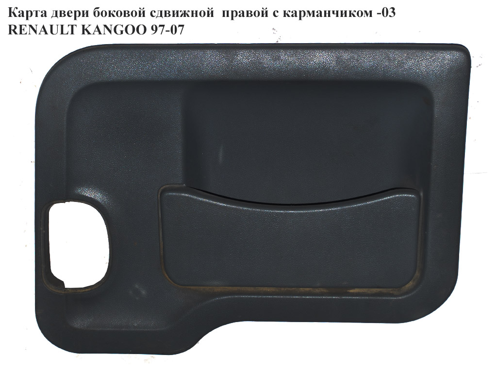 Карта бокових зсувних правих дверей з кишенькою -03 RENAULT KANGOO 97-07 (РЕНО КАНГО) (7700304757, 7700304756)