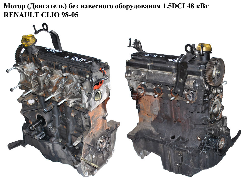 Мотор (Двигун) без навісного обладнання 1.5DCI 48 кВт RENAULT CLIO 98-05 (РЕНО КЛІО) (K9K 704, K9K704, К9К)