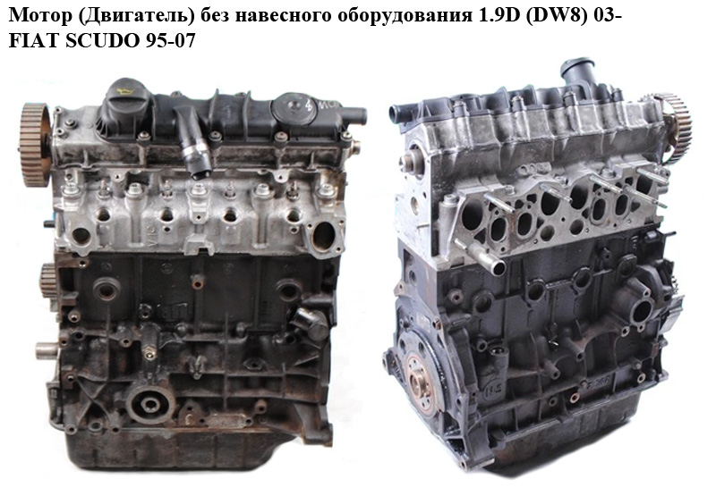 Мотор (Двигун) без навісного обладнання 1.9D (DW8) FIAT SCUDO 95-07 (ФІАТ СКУДО) (WJZ)