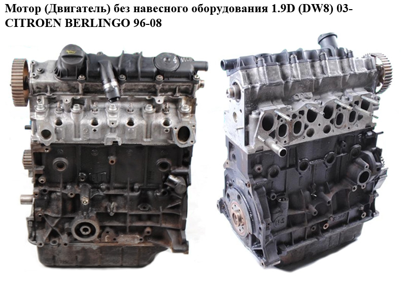 Мотор (Двигун) без навісного обладнання 1.9D (DW8) 03- CITROEN BERLINGO 96-08 (СИТРОЕН БЕРЛИНГО) (WJZ)