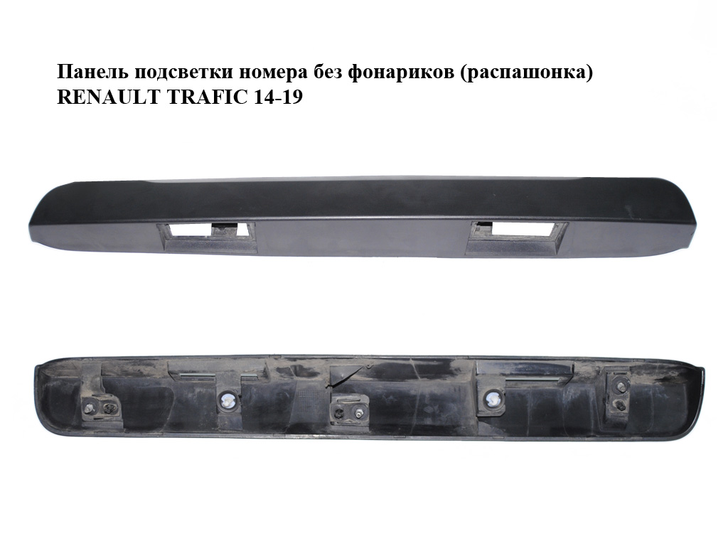 Панель підсвітки номера без ліхтариків (розпашонка) RENAULT TRAFIC 14-19 (РЕНО ТРАФІК) (848105971R, 93867931)