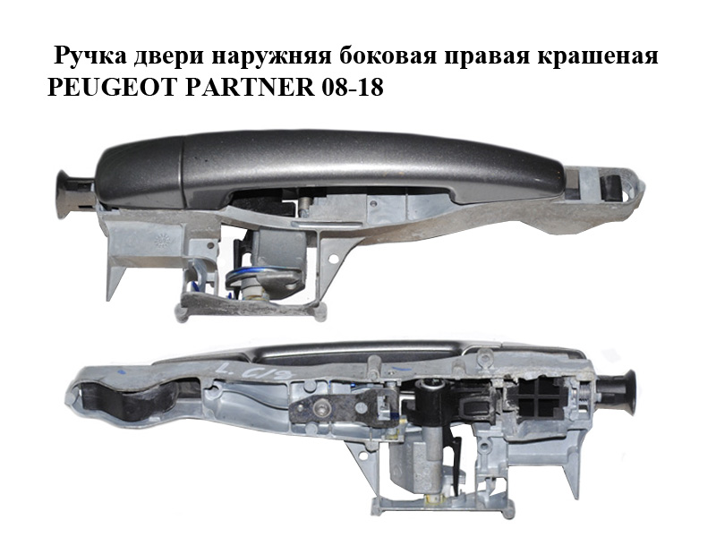 Ручка двери наружняя боковая правая крашеная PEUGEOT PARTNER 08-18 (ПЕЖО ПАРТНЕР) (910962, 9680503580)