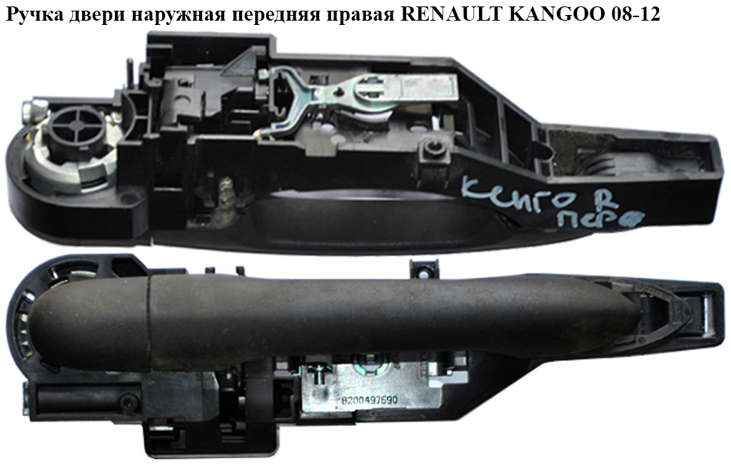 Ручка дверей зовнішня передня права RENAULT KANGOO 08-12 (РЕНО КАНГО) (8200497590, 8200497537, 82000497591)