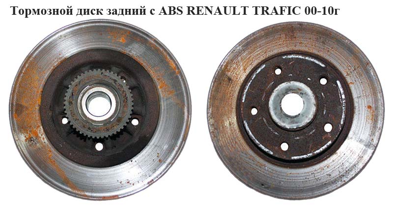 Тормозной диск задний с АВS R16 D280 RENAULT TRAFIC 00-10 (РЕНО ТРАФИК) (7711130076, 8200555069, 8671019313)