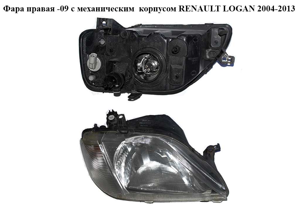 Фара правая -09 с мех. кор.(TYC) RENAULT LOGAN 2004-2009 (РЕНО ЛОГАН) (8200211006)
