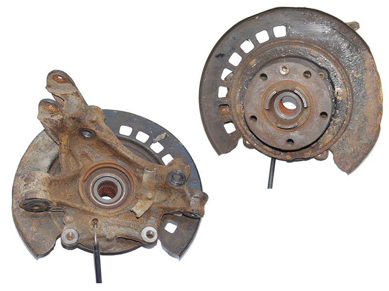 Цапфа задняя левая в сборе с ABS VOLKSWAGEN TOUAREG 02-10 (ФОЛЬКСВАГЕН ТУАРЕГ) (7L0505435B, 7L0501655B)